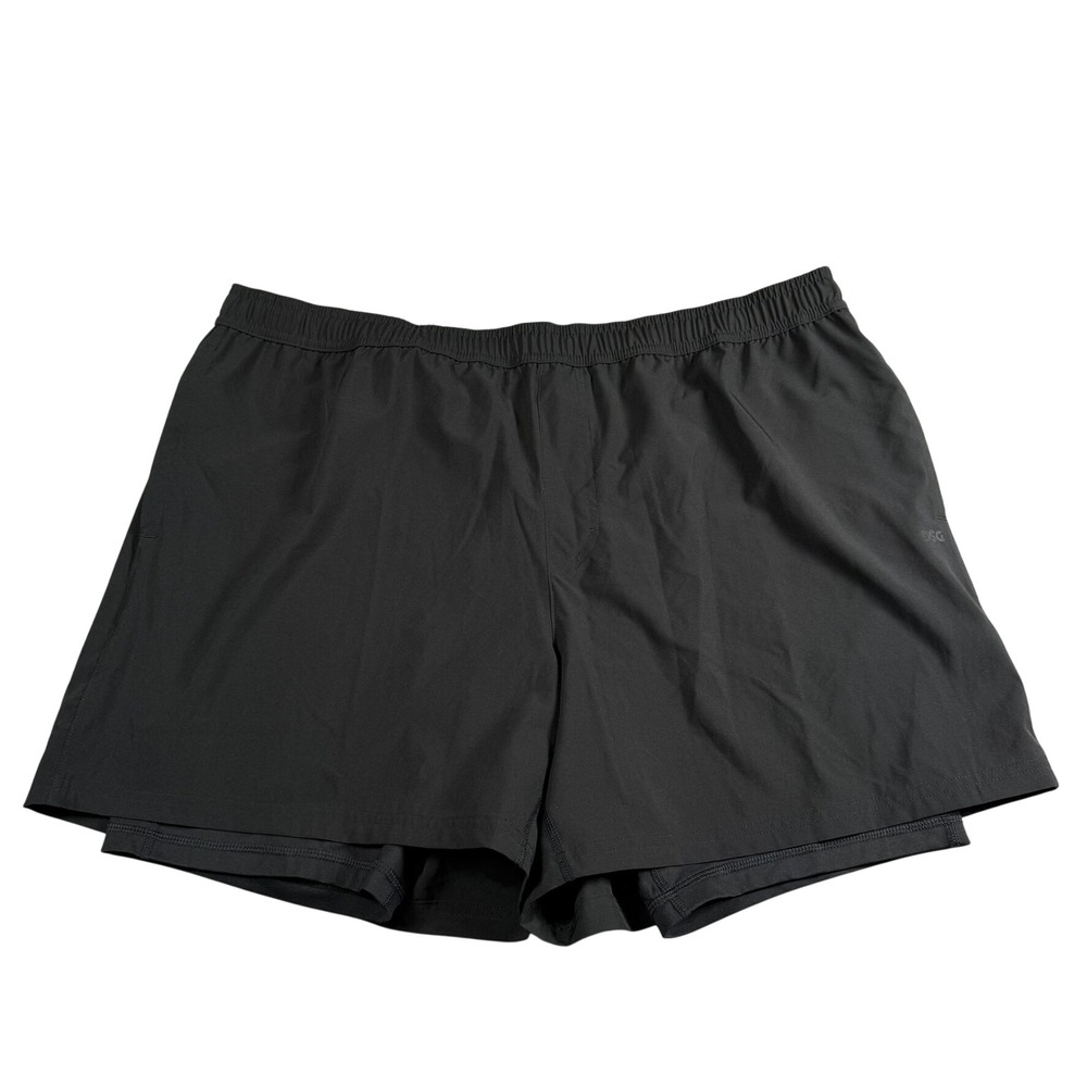 DSG Mens XXL Agility 2-in-1 Training Shorts Black 5" Inseam Lined Athletic Fit